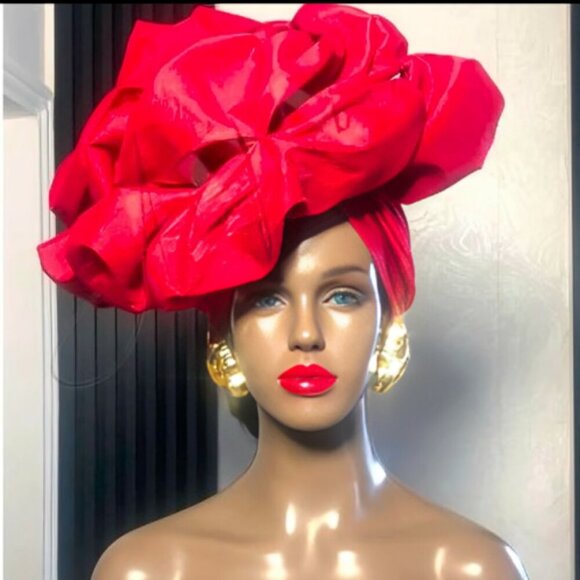 HANDMADE OVERSIZED Ireti Bloom TURBAN - Picture 2 of 11
